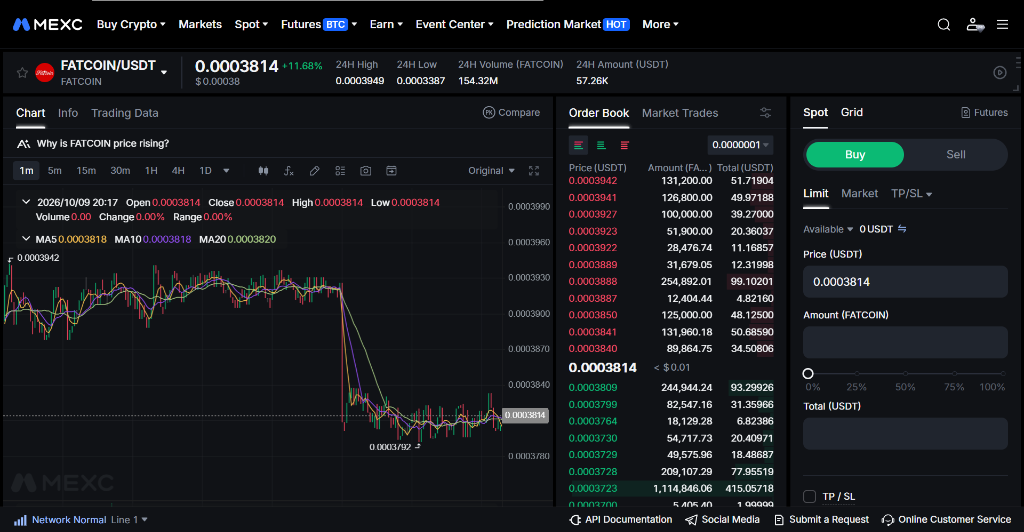 FATCOIN USDT MEXC Chart